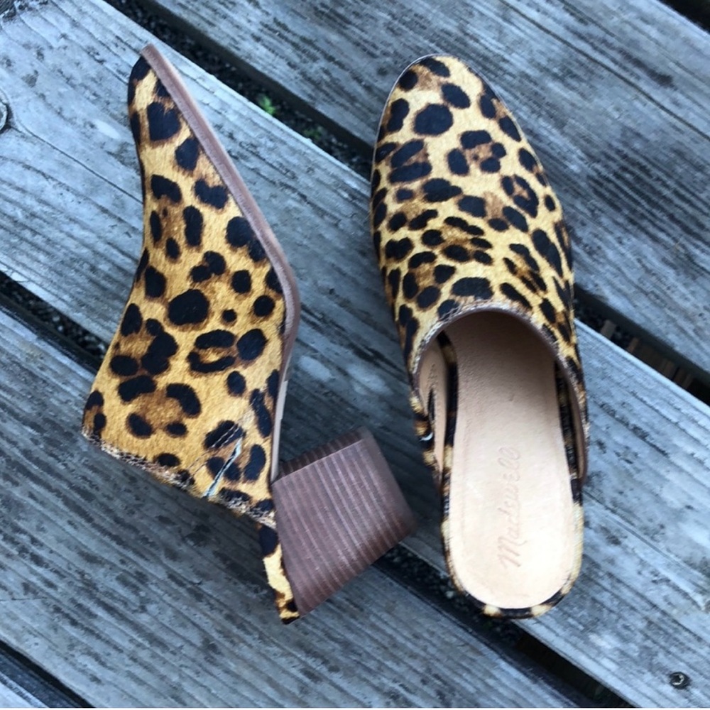 The Harper Mule in Leopard Calf Hair Truffle Multi